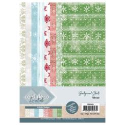 Card Deco Hintergrundpapier - 21 x 29,8cm - Winter  – 170gr - 8 Blatt 