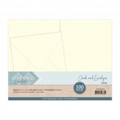 Card Deco Karten & Umschläge - creme - 100 tlg. / Quadratisch 135 x 135mm 