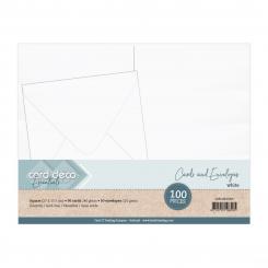 Card Deco Karten & Umschläge - weiß - 100 tlg. / Quadratisch 135 x 135mm 
