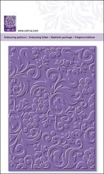 Cart-us Embossing Folder Blume auf Ornament 15X10,5cm Prägeschablone 