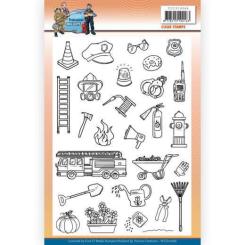 Clearstempel A5 - Yvonne Creations - Big Guys Workers - Feuerwehr, Polizei, Garten 