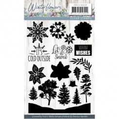 Clearstempel A6 - Precious Marieke - Winter Flowers - Winter Landschaft 