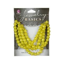 Cousin Glasperlen rund Crackle 6mm Gelb/ 85 Stk.a 