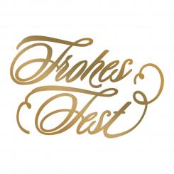 Couture Creations Heißfolienstempel - Text - Frohes Fest 