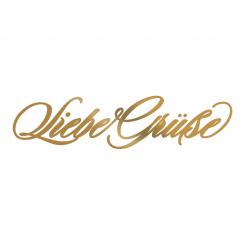 Couture Creations Heißfolienstempel - Text - Liebe Grüße 