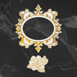 Couture Creations Stanz- & Heißfolienstempel 2tlg - Magnolien Rahmen 