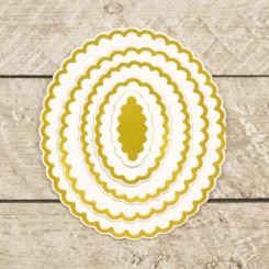 Couture Creations Stanz- & Heißfolienstempel 5 tlg. - Oval Gewellt 