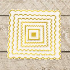 Couture Creations Stanz- & Heißfolienstempel 7 tlg. - Quadrat Gewellt 
