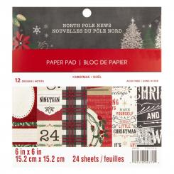 Craft Smith Design-Papierblock 15,2 x 15,2cm (24 Blatt) - North Pole News 