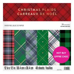 Craft Smith Design-Papierblock 30,4 x 30,4cm (48 Blatt) - Christmas Plaids 