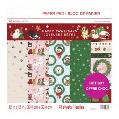 Craft Smith Design-Papierblock 30,4 x 30,4cm (48 Blatt) - Happy Pawlidays 