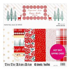 Craft Smith Design-Papierblock 30,4 x 30,4cm (48 Blatt) - Peppermint Stripe 
