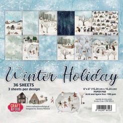 Craft&You Design Papierblock 15,2 x 15,2cm (24 Blatt) 250g - Winter Holiday 