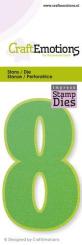 CraftEmotions Impress Stempel & Stanzschablone - Zahlen 8 8