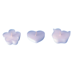 CraftEmotions Kerzengiessform Schwimmkerzen, Kombi «Rosette/Herz/Ente» 