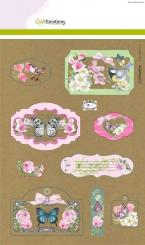 CraftEmotions Kraft paper design Botanical 4 Bogen A4 