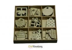 CraftEmotions Laser Cut Holzornament Fest 30 St. - Kasten 10,5 x 10,5 cm 