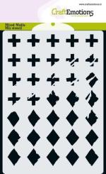 CraftEmotions MM Mix Schablone Design Diamant & Kreuz A6 