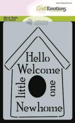 CraftEmotions Mask Stencil / Schablone Birds - Vogelhaus A6 Carla Creaties 