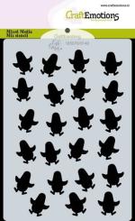 CraftEmotions Mask Stencil / Schablone Hintergrund Pinguine A6 Carla Creaties 