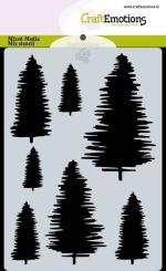 CraftEmotions Mask Stencil / Schablone Kiefern A6 Carla Creaties 