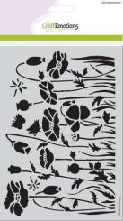 CraftEmotions Mask Stencil / Schablone - Poppie fields Mohnfelder A5 
