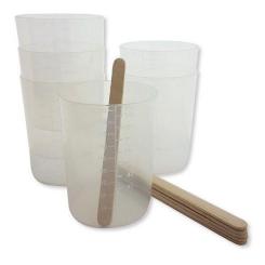 CraftEmotions Mischbecher mit Skala 200ml 6 Stück 