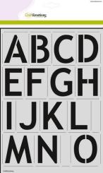 CraftEmotions Schablone - Alphabet basic 2xA4 - H=57mm 