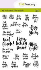 CraftEmotions Silikon Stempel Set A6 24tlg. - Handschrift - versch. Wörter 2 