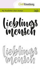 CraftEmotions Silikon Stempel Set A6 2tlg. - Handschrift - Lieblings mensch 