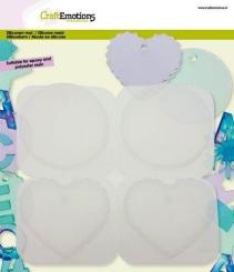 CraftEmotions Silikonform Dekorationsanhänger - rund glatt, Herz Jakobsmuschel 16x15cm 