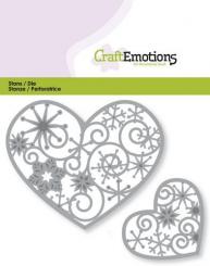 CraftEmotions Stanz- und Prägeschablone 2tlg - Winter Herzen 