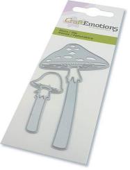 CraftEmotions Stanz- und Prägeschablone 2tlg - langer Stielpilz 