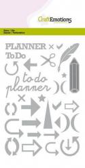 CraftEmotions Stanz- und Prägeschablone 31tlg - Tagebuchschilder & mehr 