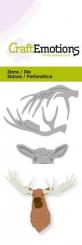 CraftEmotions Stanz- und Prägeschablone 4tlg - Elch Kopf 3D 