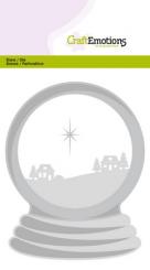 CraftEmotions Stanz- und Prägeschablone 4tlg - Schneekugel mit Häusern Card 