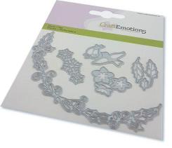 CraftEmotions Stanz- und Prägeschablone 5tlg - Elfen - Winterkranz oval 