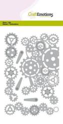 CraftEmotions Stanz- und Prägeschablone 5tlg - Zahnrad, Ecken 