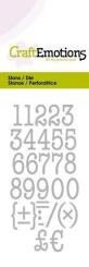 CraftEmotions Stanz- und Prägeschablone - Zahlen Typewriter Kleinbuchstaben 