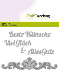 CraftEmotions Stanzschablone - Text Deutsch -  Beste Wünsche 