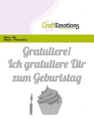 CraftEmotions Stanzschablone - Text Deutsch - Gratuliere zum Geburtstag 