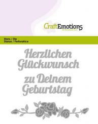 CraftEmotions Stanzschablone - Text Deutsch -  Herzlichen Glückwunsch 