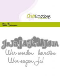 CraftEmotions Stanzschablone - Text Deutsch - Wir werden heiraten 