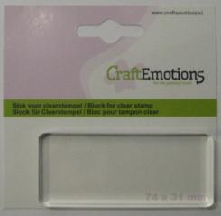 Craftemotions Acrylblock für Clear Stempel, 74x31mm - 8mm, transparent 