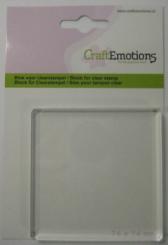 Craftemotions Acrylblock für Clear Stempel, 74x74mm - 8mm, transparent 