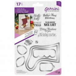 Crafter's Companion Gemini Shaker Karte Stanzschablone&Stempel- Weihnachts Socke 