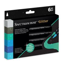 Crafter's Companion Spectrum Noir Glitter Marker Set - Cool Elements (6 Stück) 