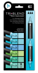 Crafter's Companion Spectrum Noir TriBlend 3in1 Stifte - Küsten - 6 Stck 