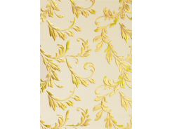 CreaPop Deko-Stoff Blätterranken geprägt gold + goldgrün 29cm x 1m 