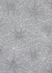 CreaPop Deko-Stoff Halloween Spyder schwarz-weiss-silber 29cm x 1m 